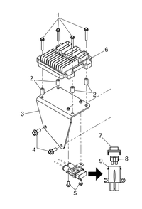 Engine Group - Engine Control Module And Bracket Diagram and Parts List for 076071-0  Briggs and Stratton Generator
